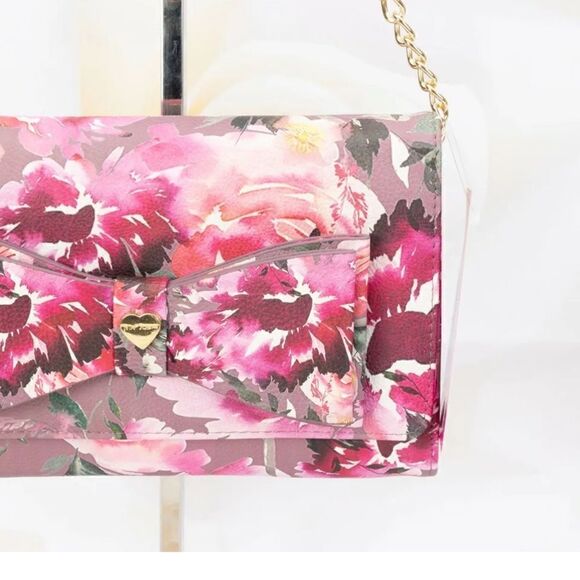 Betsey Johnson XODANI Crossbody Bag Wallet Floral Bow NWT pink flowers - Picture 3 of 15